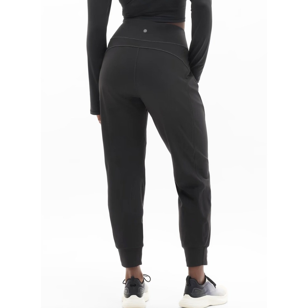 ATHLETA Rainier Jogger Pants Black Womens S High Rise Zip Pockets Gorpcore